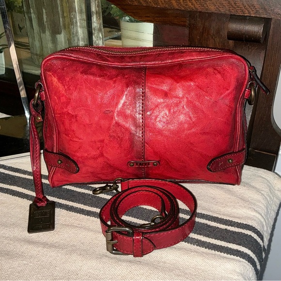 NWOT Frye Leather Cameron Crossbody Clutch Bag Burnt Red Hangtag MSRP $398 - Picture 2 of 16